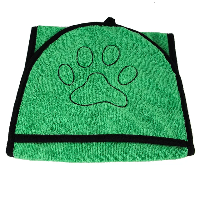 Cute Pet Dog Cat Towel Double-sided Dog Bathrobe Soft Drying Pet Bath Blanket Paw Print Poodle Chihuahua Kitten Hanging Towels 5
