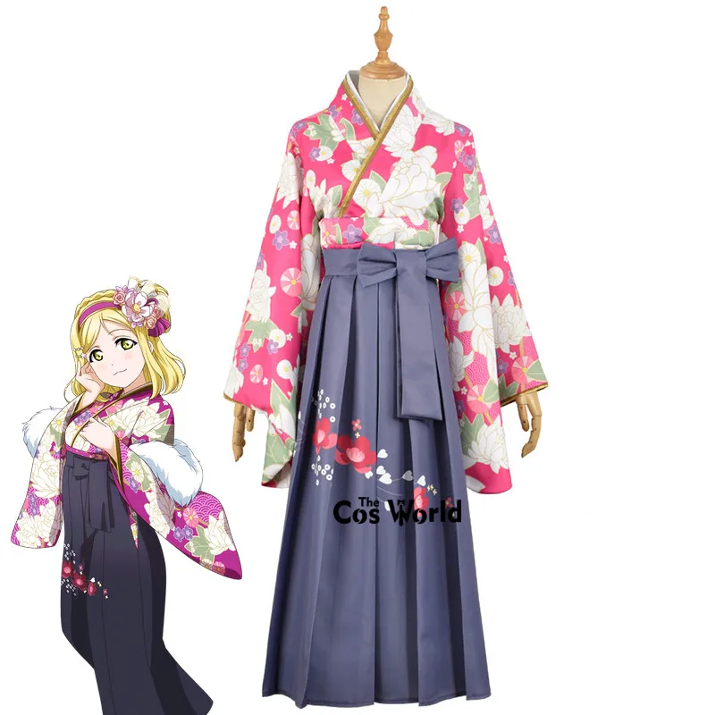 Love Live Sunshine Aqours охара Мари тайчо кимоно юката платье наряд Аниме косплей костюмы |