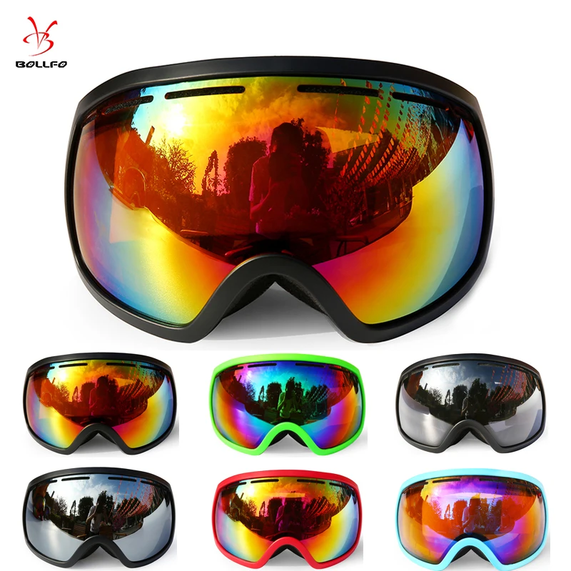 Buy 2018 Spherical Mirrors Ski Goggles Snowboard Glasses 100 UV400 Anti fog