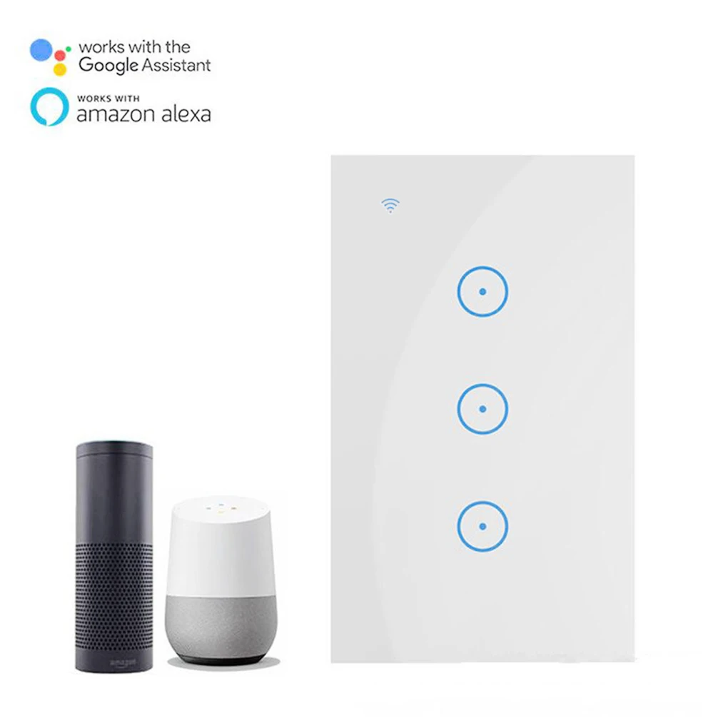 Замена для Alexa/Google APP 1/2/3 умный дом, Wi-Fi, сенсорный настенный выключатель Панель Interlligent предметы домашнего обихода