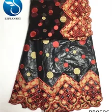 LIULANZHI черный Базен riche getzner с бисером с французский чистая кружевная ткань вышивка Африканский broderie для свадебного платья PB05