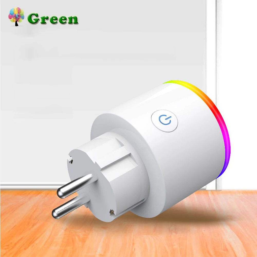 

Smart plug Wifi Socket with switch Phone APP Voice Remote Control Home Automation Timer Switch Wall Plug with RGB LED Light