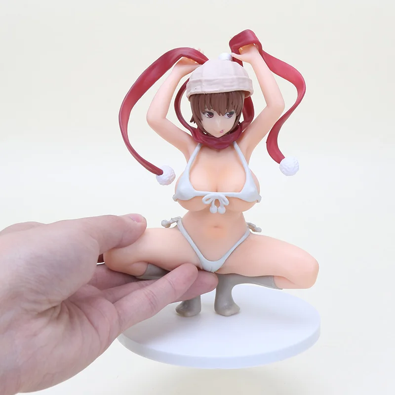 

16cm Anime Tsundero Squatting White Swimsuit Bikini Version PVC Action Figure Kids Toy