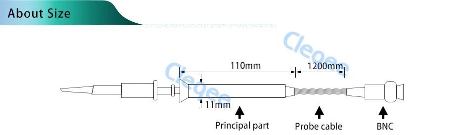 Cleqee P4250 1 шт. осциллограф зонд 100:1 250 МГц 2КВ выдерживает Высокое напряжение для осциллографа Owon liliput
