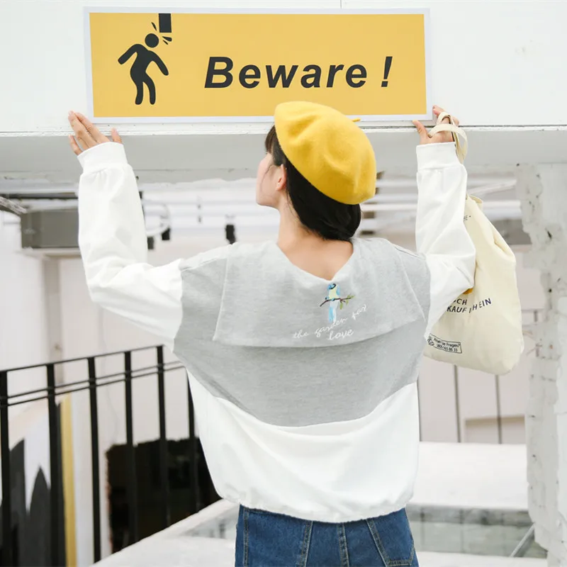 Новинка 2020 Женский свитшот Kawaii Ulzzang винтажные зимние ветрозащитные свитшоты для