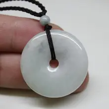 Сертифицированный натуральный тип A необработанный светло-зеленый жадеит нефритовый Круг Подвеска-пончик