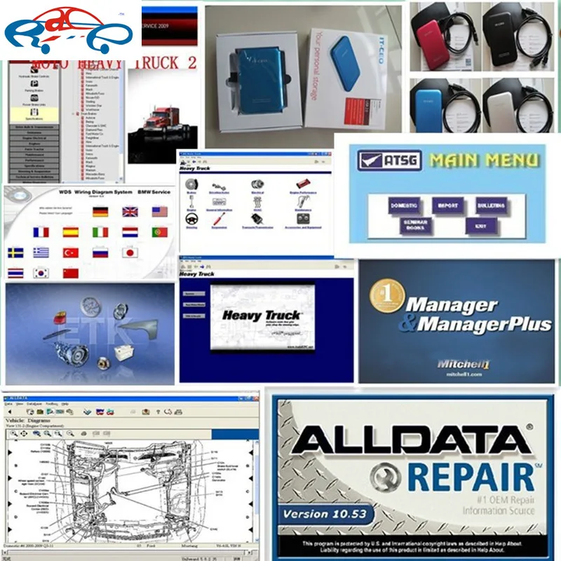 

all data 10.53 alldata and mitchell software 2015 + mitchell heavy truck + vivie workshop 47in1 1tb new hdd free shipping