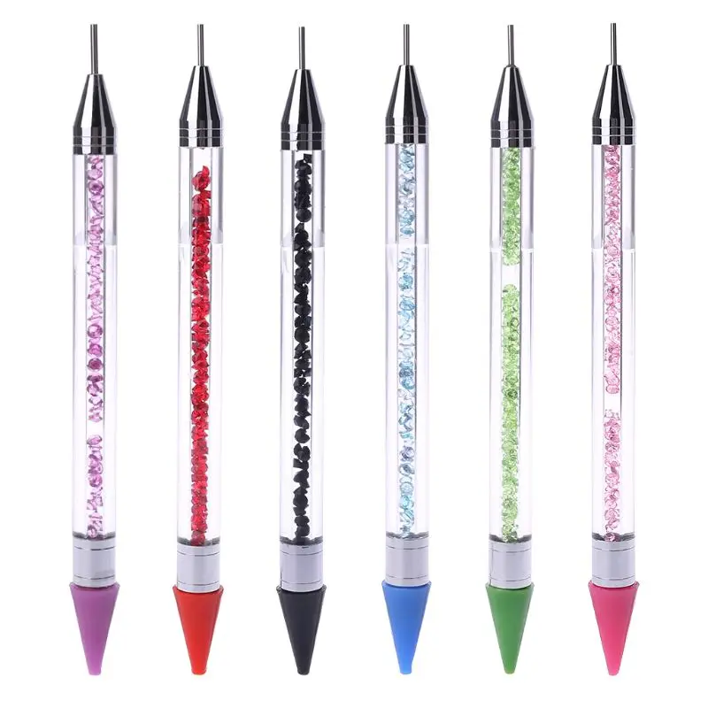 

Dual-ended Dotting Pen Nail Art Rhinestone Handle Picker Wax Pencil Crystal Bead