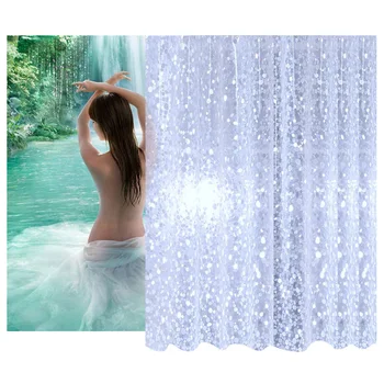 

EVA 3d Waterproof Shower Curtain Transparent White Clear Shower Curtains Bathroom Curtain Luxury Bath Curtain Bath Accessaries