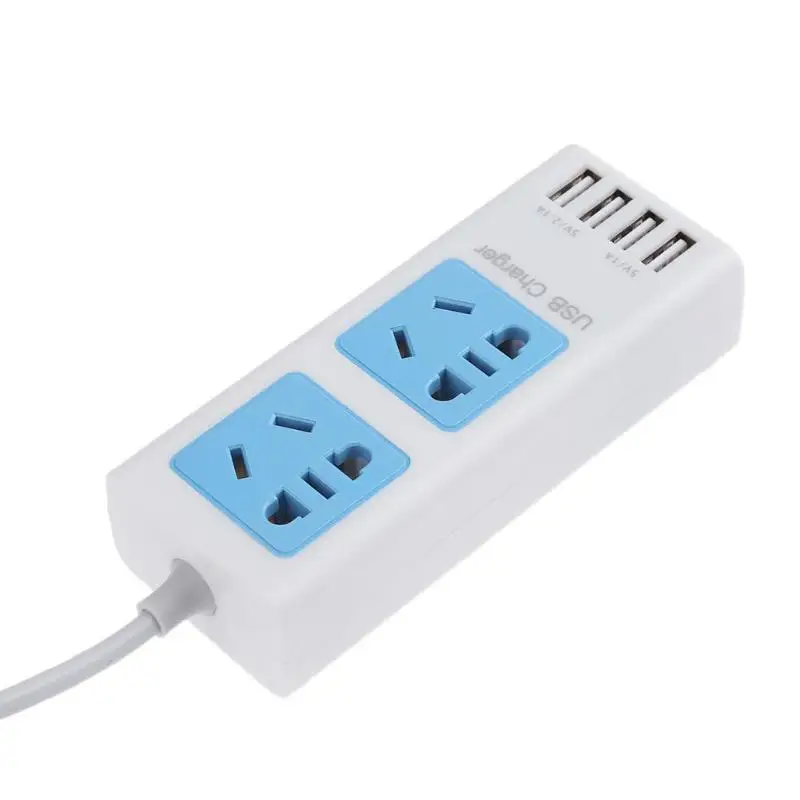 Fast Charging 4 Ports USB Charger 5V 2.1A Universal USB Power Strip Portable Travel Adapter Extension Cord Cable socket