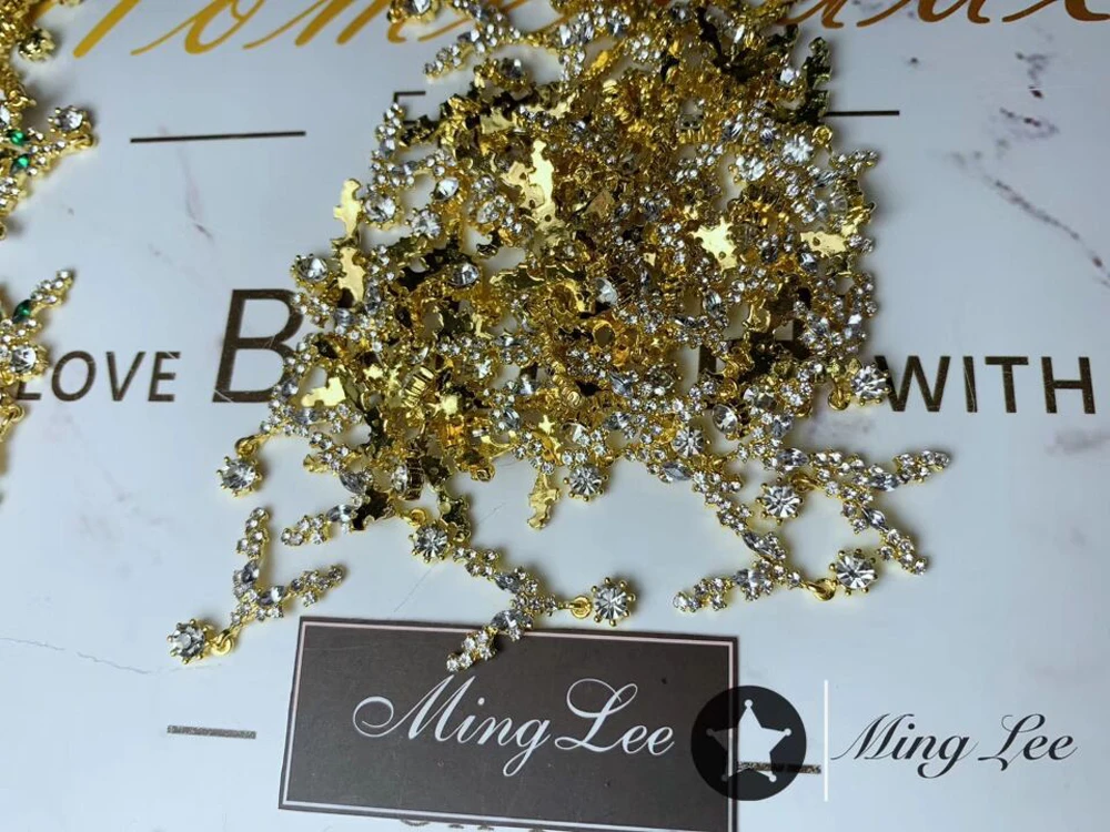Colar de Diamante Jóias para a Arte do Unha Decoração da Jóia do Prego Pces Encantos Cristal Balançar Longo Unha Charme Hj788 - 100 3d 5 Beleza e saúde