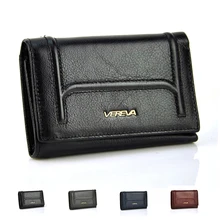 Mode Véritable Sac En Cuir À Trois Volets Pression Portefeuille Portefeuilles Femme Coin ID Photo Fenêtre Dame Embrayage Sac Femmes Portefeuille Bourse 2016