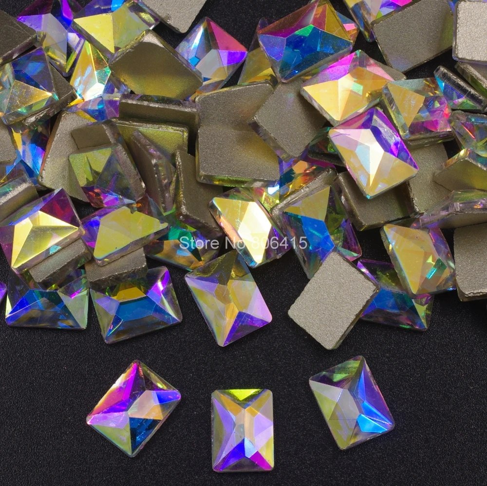 

Top Quality Czech Crystal Rhinestone Flatback Nail Art Decoration Manicure DIY Cosmic 4x6mm Crystal AB Colors