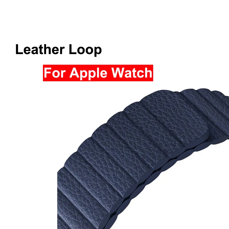 Leather Loop Strap for Apple Watch Band 44mm 40mm correa iwatch 42mm 38mm 4 3 2 wristband magnetic bracelet watch accessories