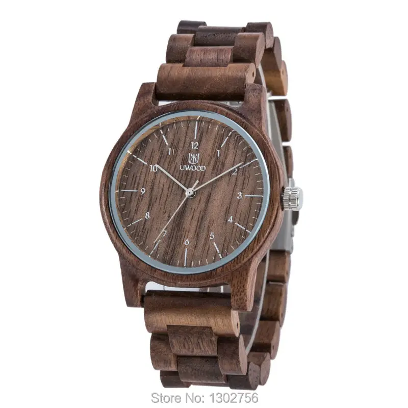 

Uwood New Arrival Color Walnut Wood Watch For Men & Women Fashion Gift Walnut Wooden MIYOTA Quartz Movement Analog Wristwatch
