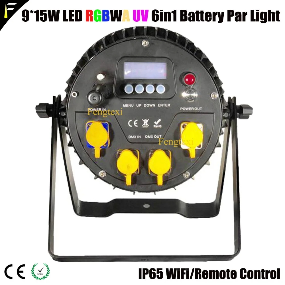 Светодиодный прожектор для сцены 9*15 RGBWA Вт IP65 5 в 1 с круглым аккумулятором