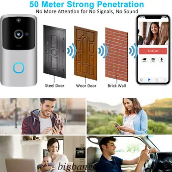 

Wireless WiFi DoorBell Smart Video Phone Door Visual Ring Intercom Secure Camera