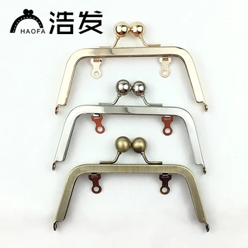 

HAOFA 5Pcs 14CM Silver Bronze Light Gold Metal Coin Purse Frame DIY Accessories for Bags Metal Bag Frame Metal Purse Frame