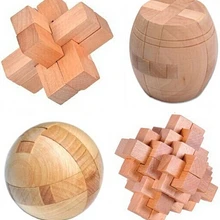 4 шт. новые деревянные игрушки классические IQ 3D деревянные головоломки головоломка для развития интеллекта Блокировка заусенцев головоломки игра игрушка для детей