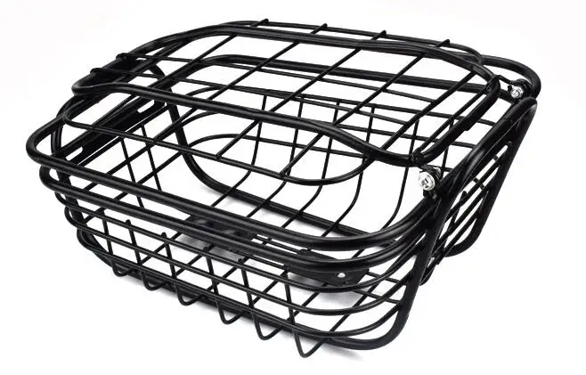 Clearance Foldable Metal Wire Basket Front Bag Rear Hanging Basket For Mountain Bike Folding Bicycle (Black) 6