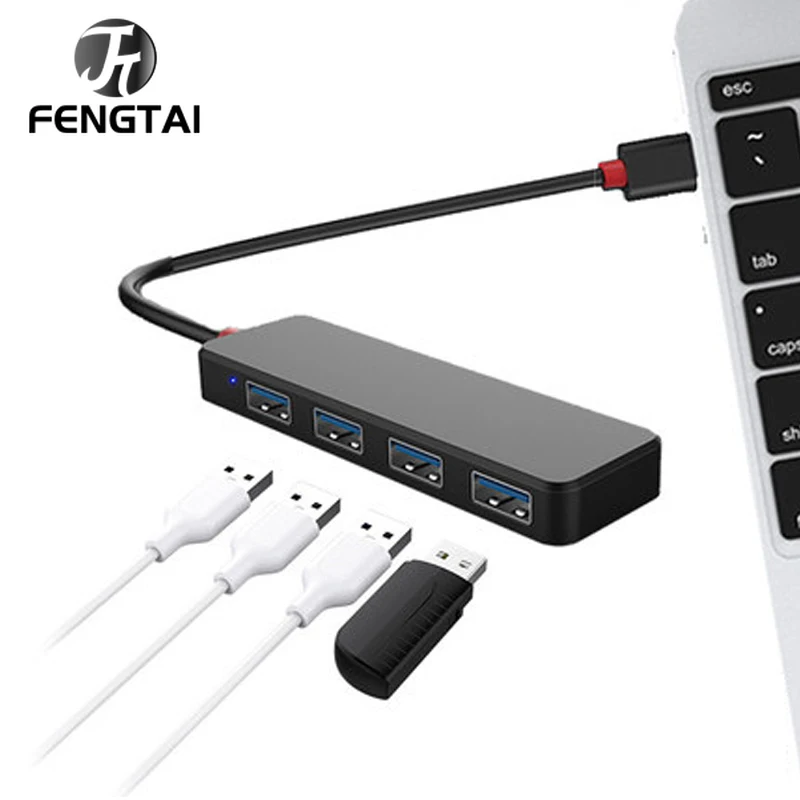 

4 Port Micro USB Hub 2.0USB Splitter High Speed 480Mbps USB2.0 Hub LED Ultra-thin Multi Port For Tablet Laptop Computer Notebook
