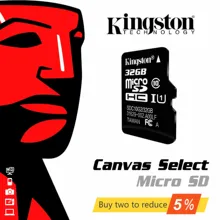 Kingston-Tarjeta SD de alta velocidad, microSD de clase 10, TFT, 16/32/64/128/256 GB, SDHC, original