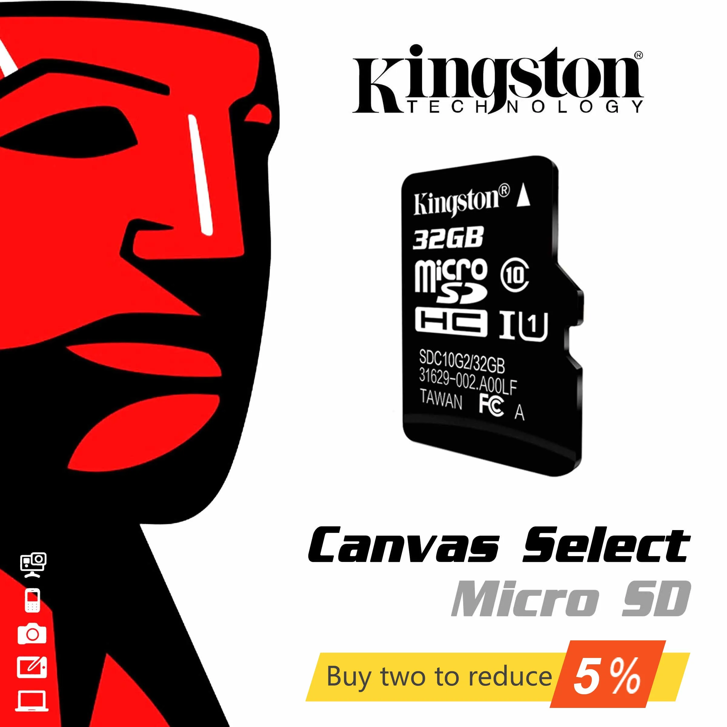 Оригинальная высокоскоростная карта памяти SDHC Kingston SD 16 ГБ 32 64 128 256 Micro класс 10 Mini TFT