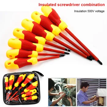 

8 Pcs Electricians Screwdriver Set Tool Electrical Insulated High Voltage Multi Screw Head Type QJ888