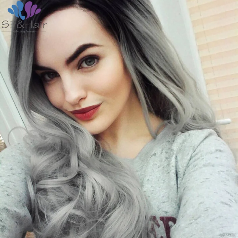 

#1B Grey Ombre Lace Frontal 13x4 Peruvian Body Wave Frontal Full Lace Frontal Closure Bleached Knots Swiss Lace Free Shipping