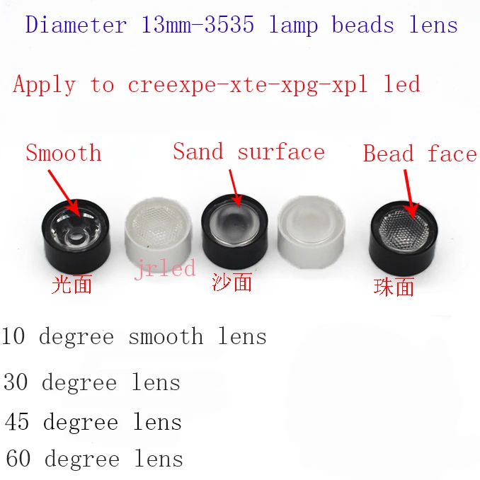 10 шт. светодиодные линзы CREE XP E XPE /XP G XPG / XT XTE 3535 13 мм белый/черный держатель