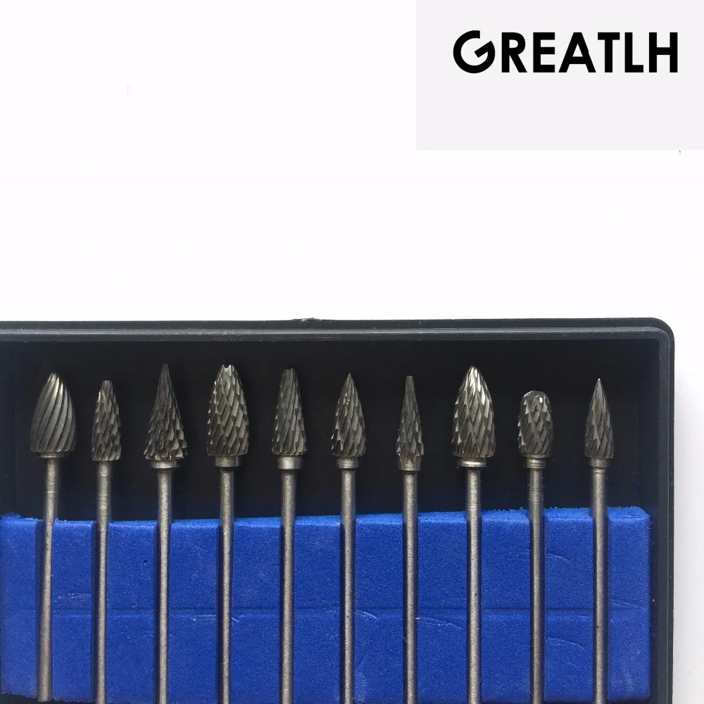 10 Tungsten Steel Drill Bur bits Dental Burs Lab Tooth Drill for rotary
