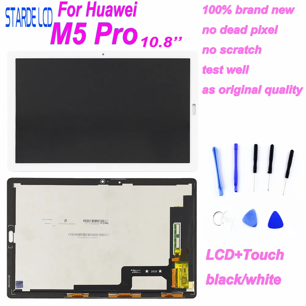 

AAA+ LCD For Huawei MediaPad M5 Pro CMR-AL19 CMR-W19 10.8 Inch LCD Display Touch Screen Digitizer Assembly with Tools