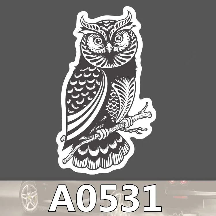 

Bevle A0531 Owl Single Sale Waterproof Sticker for Cars Laptop Luggage Skateboard Graffiti Cartoon Notebook Stickers