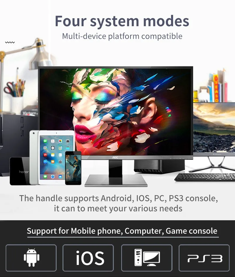 Mocute 058 pad inalmbrico bluetooth-джойстик Android VR telescpica juego контроллер геймпад для iPhone PUBG mvil Joypad