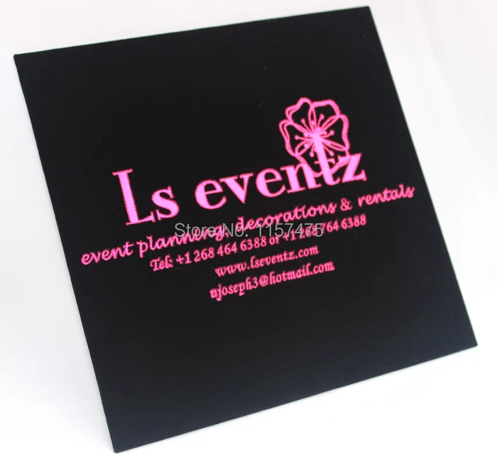 HI6021-04 Black Velvet Wedding Invitation with Purple printing