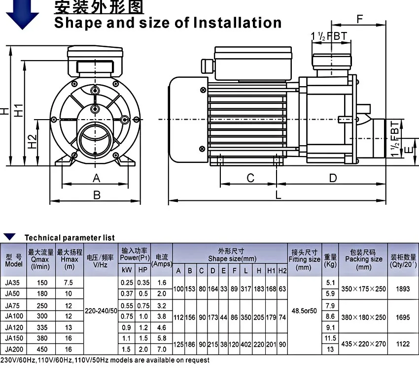 JA200 2.0HP насос кинезиск горячая ванна делер спа труба для джакузи ванна LX реактивный Фильтрующий насос 1500 Вт струйная система спа