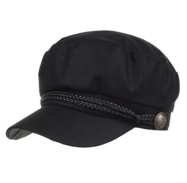 SILOQIN женская шляпа тонкая Ретро кепка газетчика стиль весна лето винтажная лента PU женская шляпа простая брендовая Бейсболка для женщин - Цвет: black