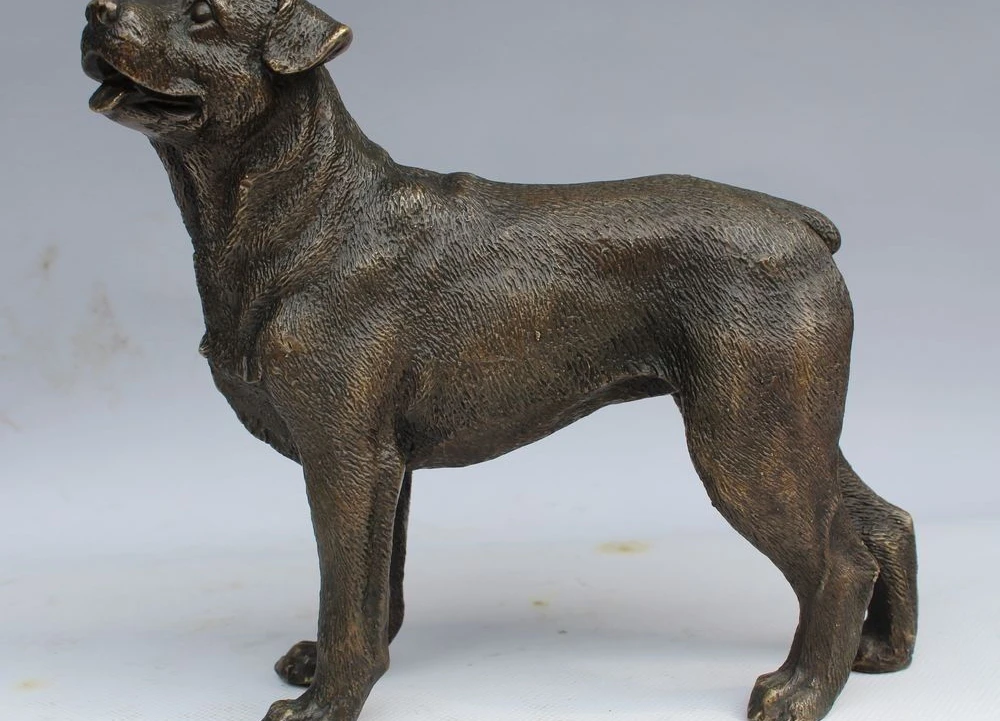 

7"Abstract Art Sculpture Decoration China Copper Bronze Dog Statue Figurine