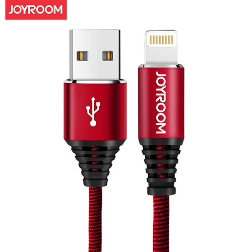 Joyroom Lightning USB кабель для передачи данных для iPhone 5 SE 6 7 7S 8 Plus X iPad Air нейлоновый зарядный кабель для Apple iPhone зарядный кабель - Цвет: red