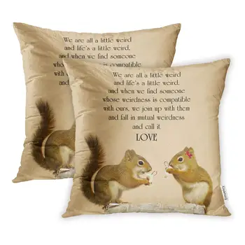 

Throw Pillow Covers Print Zippered Inspirational Quote Love Dr Suess Cute Pair Squirrels in Enjoying Some Pillowcase Square