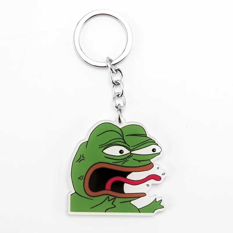 Зеленая лягушка Pepe, брелок для ключей, на ощупь, плохой человек, брелок для ключей, для мужчин и женщин, на ощупь, хороший человек, поп-культура, лягушка, ювелирное изделие, брелок