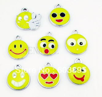 

S5653! Free Shipping 100Pcs/Lots Enamel MIXED Expression charms for key charm