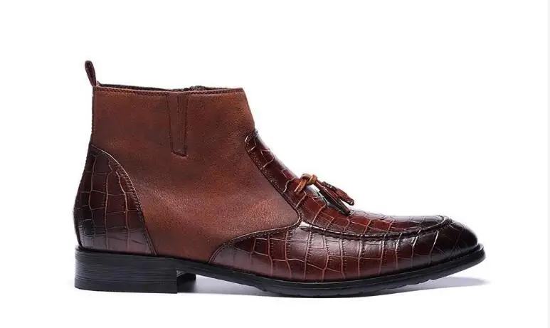 Zapatos En Ocasional Vestido Botines Chocolate Negocio Hombre De Pies Oxford Punta Los Hombres Patchwork Classique BaqrB0w