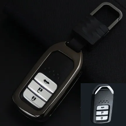 Авто ключ протектор автомобиля чехол, держатель для ключа черный, серый, серебристый, для Honda Accord 2008 2009 2010 2011 2012 с цепочкой для ключей брелки для ключей - Название цвета: D Black