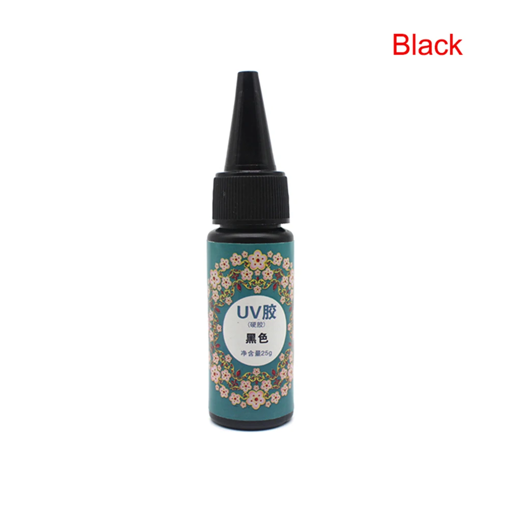 UV Resin 25g Ultraviolet Curing Epoxy Resin for DIY Jewelry Making Craft Decoration Casting Coating 669 - Color: Black