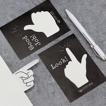 

30 sheets/pack Creative Gesture Memo Pad Give Me Five Self-Adhesive Sticky Pad Planner Post It Bookmark School Office Supply