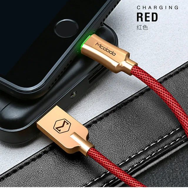 MCDODO Авто Disconnet USB кабель для iPhone 11 XS MAX X 7 6 6s plus Быстрая зарядка кабель для мобильного телефона зарядное устройство Шнур USB кабель для передачи данных - Цвет: Red