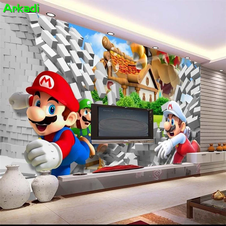 Paper Mario Wallpaper Wallpapers | Mario 3d Wall Murals Wallpaper - Cartoon  3d - Aliexpress