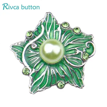 

Rivca Snap Jewelry Newest DIY 18mm flower christmas ginger Snap Fit Charm leather alloy fashion Bracelet about25mm