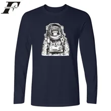 LUCKYFRIDAYF Space Orangutan Long Sleeve T-shirt New Arrival Shirt Animal Monkey Funny Print Tees Homme Tops Casual Clothing